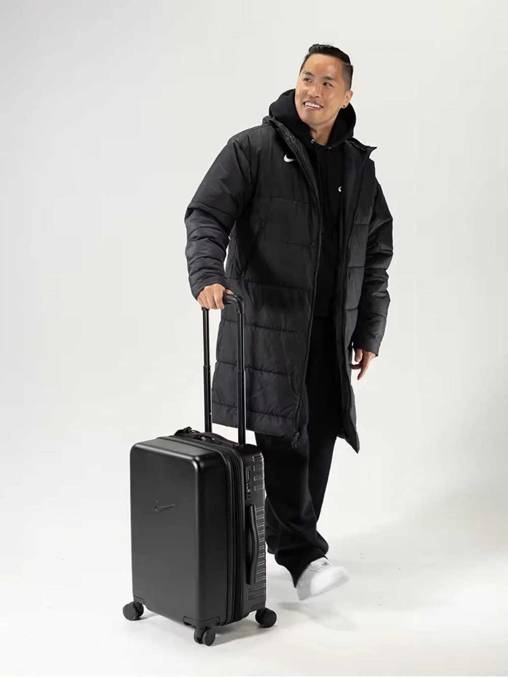 New Nike Air Force 1 22” Hardshell Carry-On Luggage Suitcase Black 52L TSA Lock